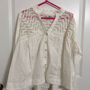 Elegant White Lace Women's Top